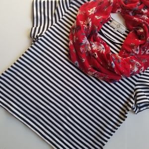 St. John Sport Black & White Striped T